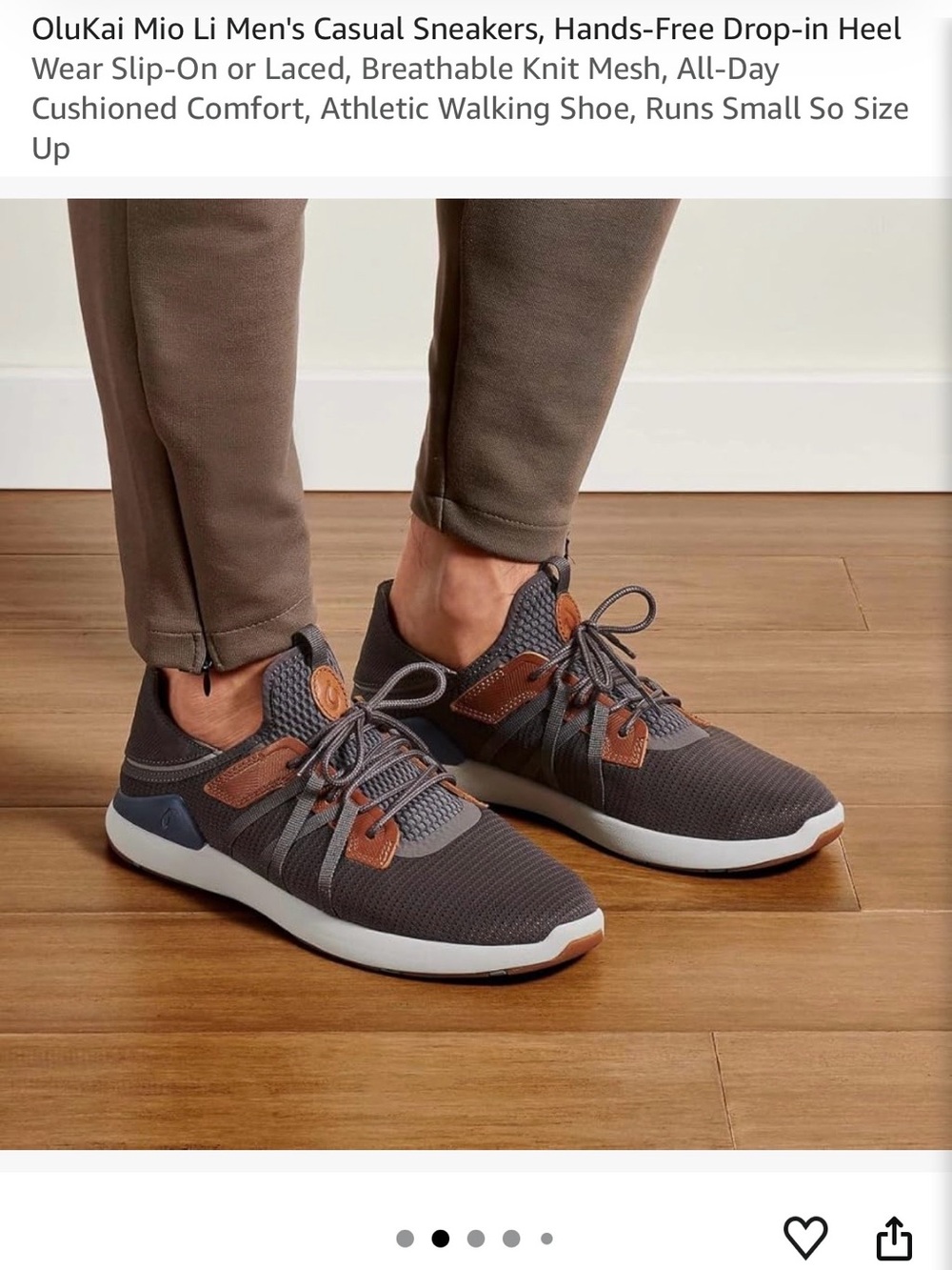 NIB Olukai Mio Li Men’s Casual Sneakers, Hands-Free Drop-in-Heel